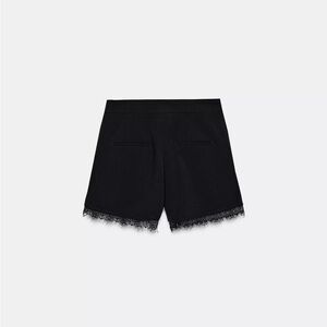 Black Lace-Hem Women's Shorts
